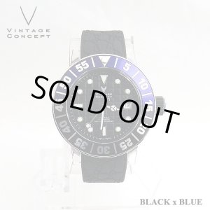 画像: VINTAGE CONCEPT ヴィンテージコンセプト 腕時計 V3AL ブラック ｘ ブルー 希少 ブランド時計