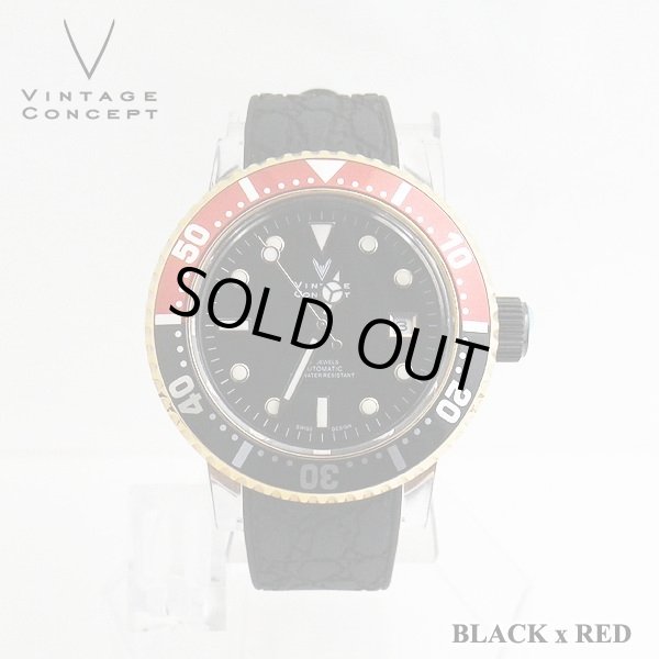 画像1: ヴィンテージコンセプト VINTAGE CONCEPT 時計 V3AL ブラック ｘ レッド 希少 ブランド腕時計 (1)