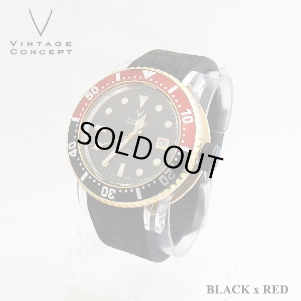 画像2: ヴィンテージコンセプト VINTAGE CONCEPT 時計 V3AL ブラック ｘ レッド 希少 ブランド腕時計 (2)