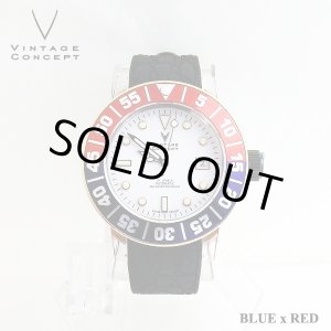 画像: ヴィンテージコンセプト VINTAGE CONCEPT 時計 V3AL ブルー ｘ レッド 希少 ブランド腕時計