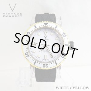 画像: ヴィンテージコンセプト VINTAGE CONCEPT 時計 V3AL ホワイト ｘ イエロー 希少 ブランド腕時計
