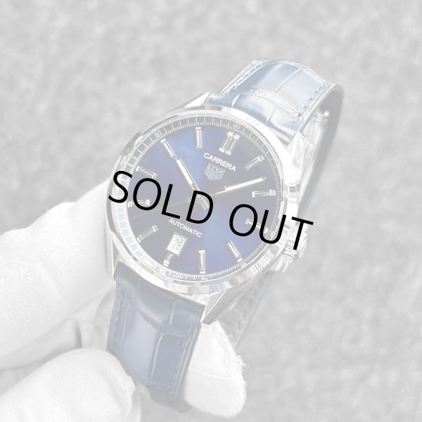 画像2: TAG HEUER Carrera Calibre 5 Date Blue Leather Strap 39mm WBN2112.FC6504 (2)