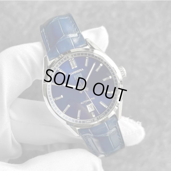 画像1: TAG HEUER Carrera Calibre 5 Date Blue Leather Strap 39mm WBN2112.FC6504 (1)