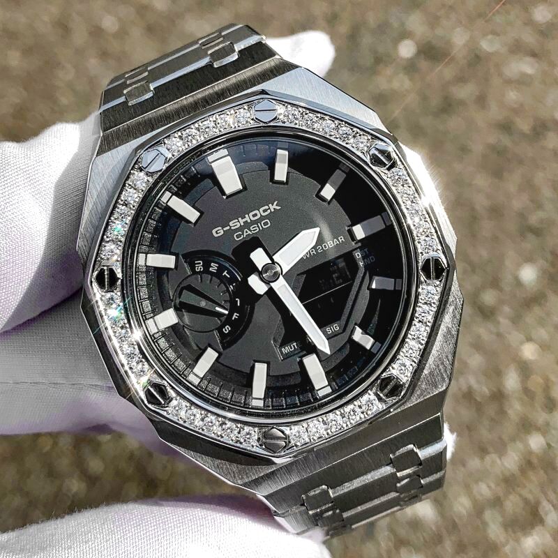 カシオーク プレーン登場!! G-SHOCKカスタム GA2100 ベゼルダイヤも 