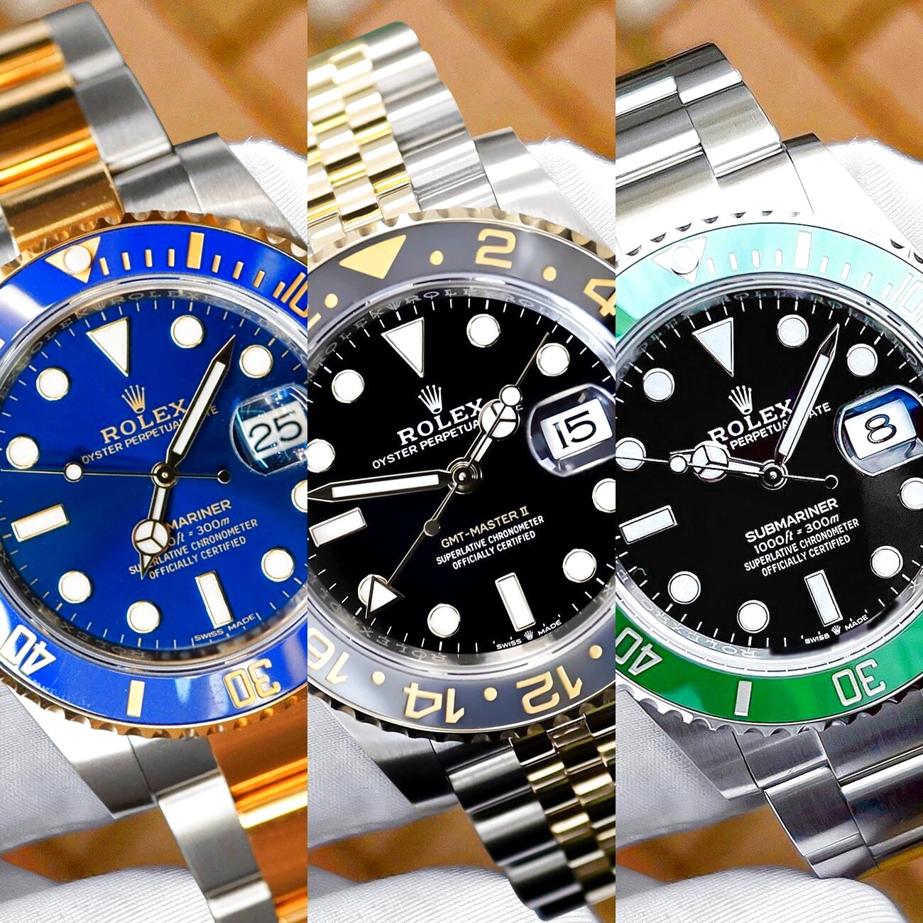 画像: ROLEX（ロレックス）入荷情報！新品 グリーンサブ・青サブ・GMTマスター2 黒金♪