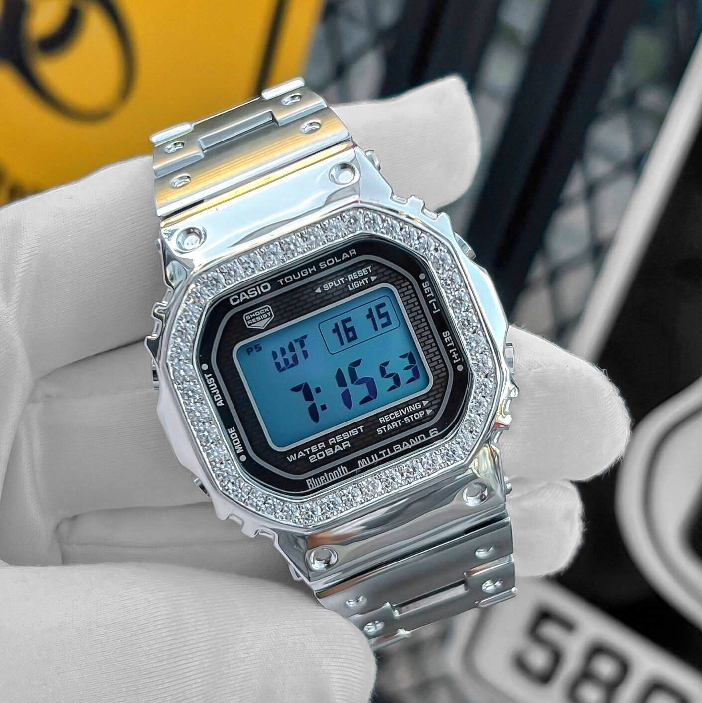 画像: G-SHOCK GMW-B5000 フルメタル ダイヤモンド カスタムベゼル 製作オーダー完成♪