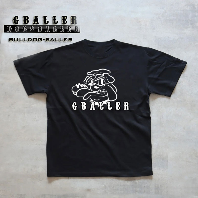 画像1: G-BALLER BULLDOG, Novelty T-shirts ジーボーラー ドッグ Tシャツ  (1)