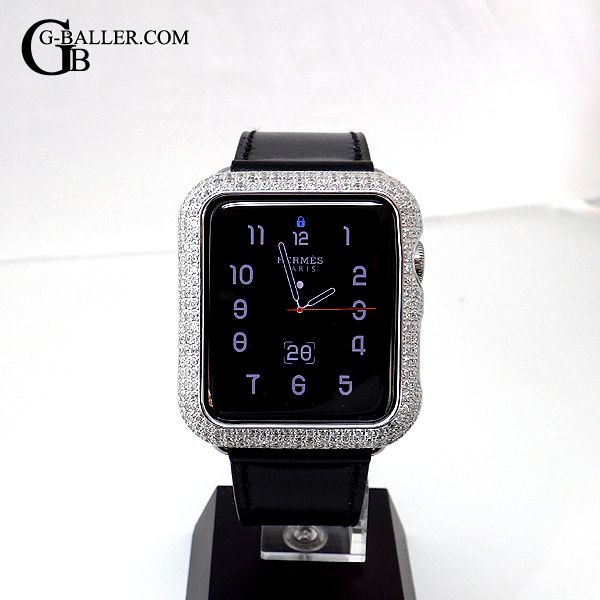 腕時計(デジタル)アップルウォッチ用カスタムカバー　ダイヤベゼル