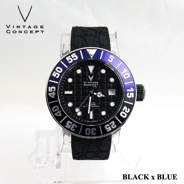 VINTAGE CONCEPT 腕時計 ヴィンテージ コンセプト ブランド時計 ブラック ブルー