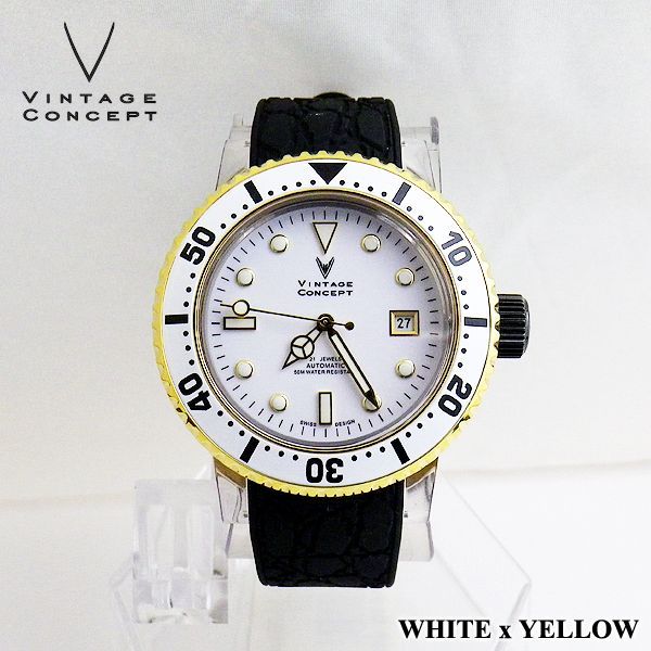 ヴィンテージ 腕時計コンセプト VINTAGE CONCEPTブランド時計 ブラック ブルー